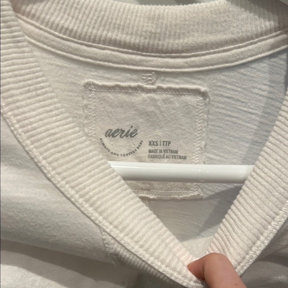 Aerie Cream Ribbed Knit Top - Picture 2 of 3